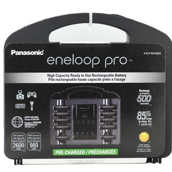 Panasonic Eneloop Pro Power Pack - 4-Channel Charger, 8 x Eneloop Pro AA, 2 x Eneloop Pro AAA Batteries (K-KJ17KHC82A)
