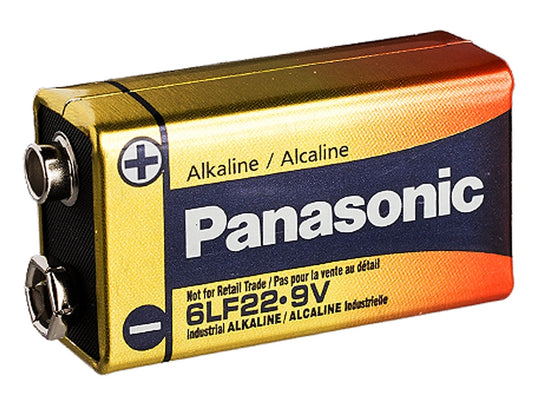 Panasonic Industrial 6LF22XWA1SB (210 Pack) Alkaline 9V Battery with Snap Connector (6LF22XWA/1SB) - Case of 210