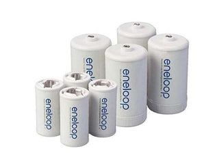 Panasonic Eneloop C and D Cell Spacer AA Battery Converters - 8 Pack both battery size converters