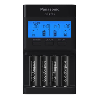 Panasonic Eneloop BQ-CC65 Charger with 4 x 2550mAh NiMH Low Self Discharge AA Batteries (K-KJ65KHA4BA)