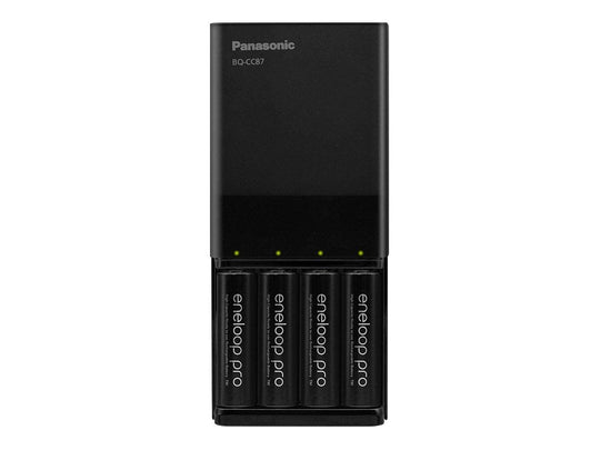 Panasonic Eneloop BQ-CC87 Charger with 4 x 2550mAh NiMH Low Self Discharge AA Batteries (K-KJ87KHA4BA)