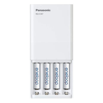 Panasonic Eneloop BQ-CC87 Charger with 4 x 800mAh NiMH Low Self Discharge AAA Batteries (K-KJ87M3A4BA)