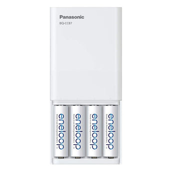 Panasonic Eneloop BQ-CC87 Charger with 4 x 2000mAh NiMH Low Self Discharge AA Batteries (K-KJ87MCA4BA)