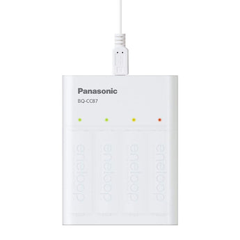 Panasonic Eneloop BQ-CC87 Charger with 4 x 2000mAh NiMH Low Self Discharge AA Batteries (K-KJ87MCA4BA)
