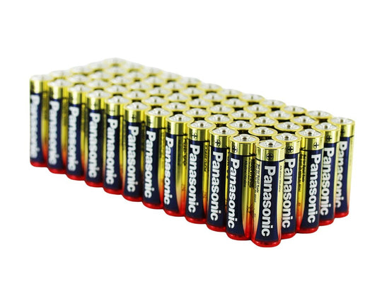 Panasonic LR6XWA-B (60 Pack) Alkaline 1.5V AA Button Top Battery 