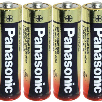 Panasonic Industrial LR6XWA AA 1.5V Alkaline Button Top Batteries - 4 Pack Shrink Wrap