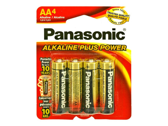 panasonic plus power aa 4 pack retail card