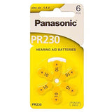 Panasonic PR10 (6PK) Size 10 75mAh 1.4V Zinc Air Hearing Aid Batteries - 6 Pack Retail Card