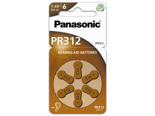 Panasonic PR312 Hearing Aid Batteries