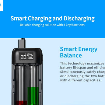 XTAR PB2SL Portable Li-ion Charger and Powerbank - Black, Blue, or Red