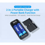 XTAR PB2SL Portable Li-ion Charger and Powerbank - Black, Blue, or Red