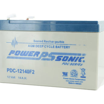 Power-Sonic AGM Deep Cycle PDC-12140 14Ah 12V Rechargeable Sealed Lead Acid (SLA) Battery - F2 Terminal