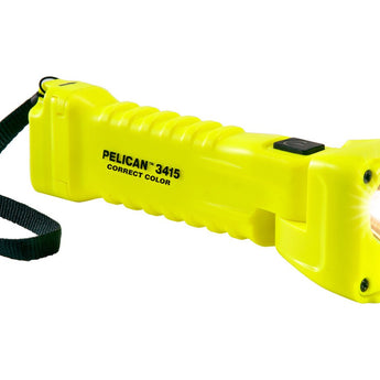 Pelican 3415MCC Right-Angle Color Correct LED Flashlight - 258 Lumens - Magnetic Clip - Uses 3 x AAA - Yellow