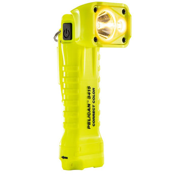 Pelican 3415MCC Right-Angle Color Correct LED Flashlight - 258 Lumens - Magnetic Clip - Uses 3 x AAA - Yellow