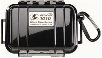 COMBO KIT: Pelican 1010 Watertight Case- Solid Black / 12 Titanium CR123A's / Pre-Cut Foam Insert