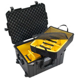 Pelican Air 1607 Wheeled Watertight Protector Case - Without Foam, With Foam, or With Dividers - 24.1 x 18.8 x 13.3-inches - Black