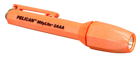 Pelican MityLite 1900 Flashlight - Xenon Incandescent Lamp - 11 Lumens - Class I Div 1 - Includes 2 x AAAs - Orange (1900-015-150)