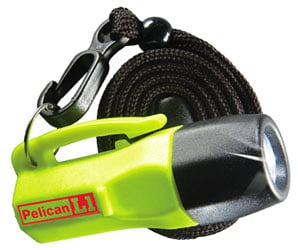 Pelican L1 1930 LED Flashlight with Safety Lanyard - 12 Lumens - Class I Div 1 - Includes 4 x LR44 Coin Cells - Yellow (1930-010-245)