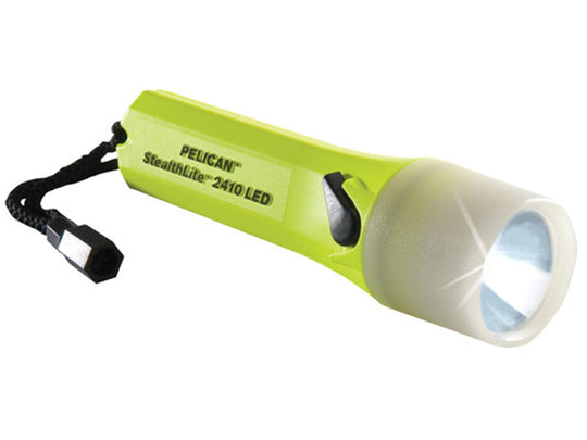 Pelican 2410PL Stealthlite LED Flashlight - 183 Lumens - Uses 4 x AA (included) - Yellow with Photoluminescent