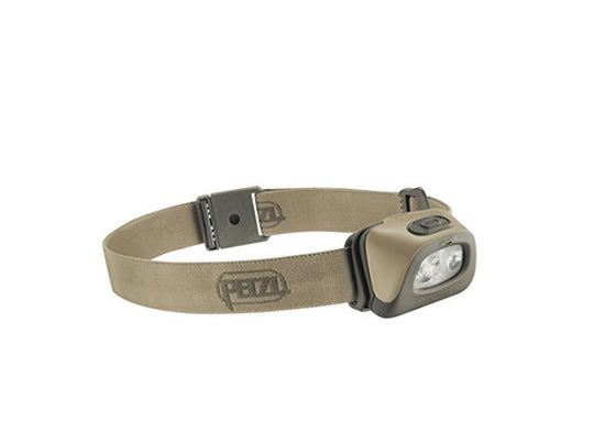 PETZL E89AA-OPT Tactikka+ - White and Red LEDs - 250 Lumens - 3 AAAs (Included) - Desert
