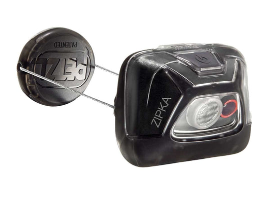 Petzl ZIPKA (E93ABA) LED Headlamp with Retractable Cord - 200 Lumens - Includes 3 x AAA - Black