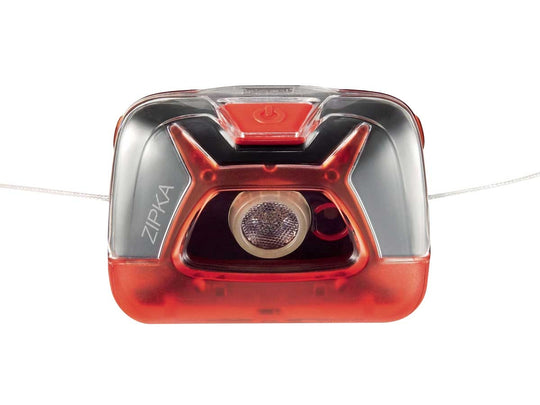 Petzl ZIPKA (E93ABB) LED Headlamp with Retractable Cord - 200 Lumens - Includes 3 x AAA - Red