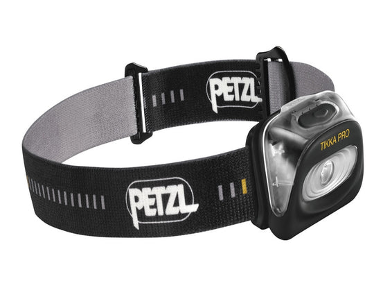 Petzl Ultra Compact TIKKA PRO LED Headlamp - 100 Lumens - Wide Beam Pattern - Includes 3 x AAA/LR03s - Black (E83HN)