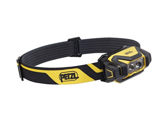 Petzl PIXA LED Headlamp - 450 Lumens - Black and Yellow - Uses 3 x AAA (Included) or CORE 2 Battery Pack