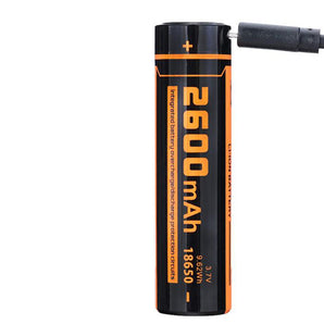 Fitorch UC26R 18650 2600mAh 3.7V Protected Lithium Ion (Li-ion) Button Top Battery