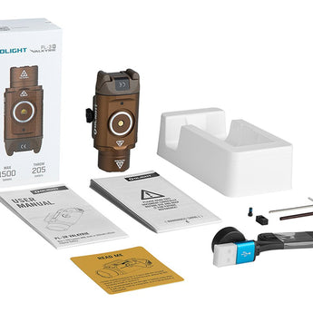 Olight PL-3R Rechargeable LED Weapon Light - 1500 Lumens - Uses Built-in 900mAh Li-Poly Battery Pack - Black or Desert Tan