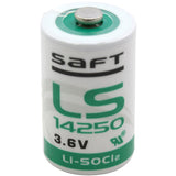 Saft LS-14250-BA 1/2 AA 1100mAh 3.6V Lithium Thionyl Chloride (LiSOCI2) Button Top Battery - Bulk