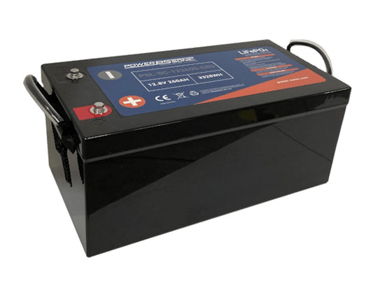 Power-Sonic PSL-SC-122600-G8D 260AH 12.8V Group 8D Rechargeable Deep Cycle Lithium Iron Phosphate (LiFePO4) Battery - M8 Terminals