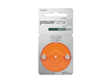PowerOne Size 13 28mAh 1.2V NiMh Rechargeable Hearing Aid Batteries - 2 Pack Retail Card