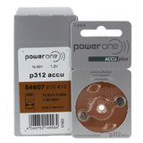PowerOne Size 312 23mAh 1.2V NiMh Rechargeable Hearing Aid Batteries - 2 Pack Retail Card