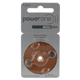 PowerOne Size 312 23mAh 1.2V NiMh Rechargeable Hearing Aid Batteries - 2 Pack Retail Card