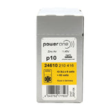 PowerOne P10-6PK-MF (6PK) Size 10 100mAh 1.45V Zinc Air Yellow Hearing Aid Batteries - 6 Pack Retail Card