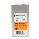 PowerOne P13-6PK-MF (6PK) Size 13 300mAh 1.45V Zinc Air Orange Hearing Aid Batteries - 6 Pack Retail Card