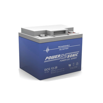 Power-Sonic Power-Gel DCG12-38 38Ah 12V Rechargeable Sealed Lead Acid (SLA) Battery - T6/U Terminal