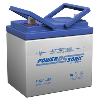 Power-Sonic AGM Deep Cycle PDC-12350 35Ah 12V Rechargeable Sealed Lead Acid (SLA) Battery - NB Terminal