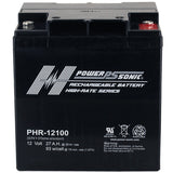 Power-Sonic AGM High Rate PHR-12100 27Ah 12V Rechargeable Sealed Lead Acid (SLA) Battery - T12 Terminal