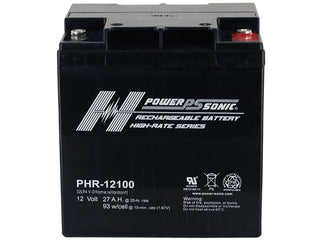 Power-Sonic AGM High Rate PHR-12100 27Ah 12V Rechargeable Sealed Lead Acid (SLA) Battery - T12 Terminal