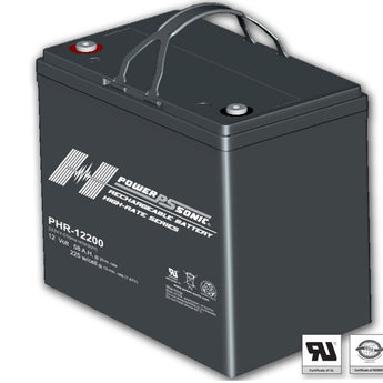 Power-Sonic AGM High Rate PHR-12200 58Ah 12V Rechargeable Sealed Lead Acid (SLA) Battery - T6 Terminal