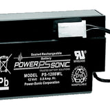 Power-Sonic AGM General Purpose PS-1208 0.8Ah 12V Rechargeable Sealed Lead Acid (SLA) Battery - WL Terminal