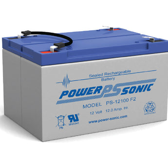 Power-Sonic PS-12100 12AH 12V Rechargeable Sealed Lead Acid (SLA) Battery - F1 or F2 Terminal