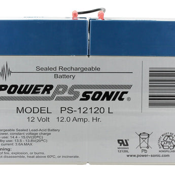 Front of Powersonic PS-12120L SLA Battery