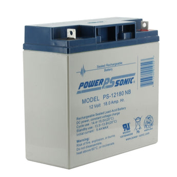 Power-Sonic AGM General Purpose PS-12180 18Ah 12V Rechargeable Sealed Lead Acid (SLA) Battery - NB Terminal