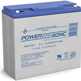 Power-Sonic PS-12200HD-M6 21Ah 12V Rechargeable Sealed Lead Acid (SLA) Battery - M6 Terminal
