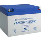Power-Sonic PS-12260B 26Ah 12V Rechargeable Sealed Lead Acid (SLA) Battery - B Terminal
