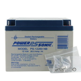 Power-Sonic AGM General Purpose PS-12260 26Ah 12V Rechargeable Sealed Lead Acid (SLA) Battery - NB Terminal