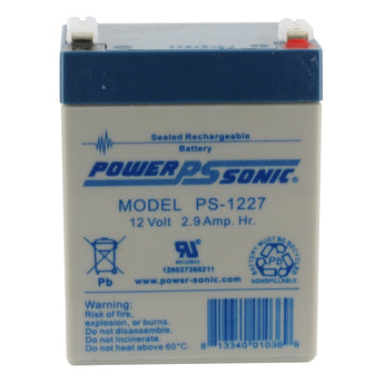 Power-Sonic AGM General Purpose PS-1227 2.9Ah 12V Rechargeable Sealed Lead Acid (SLA) Battery - F1 Terminal